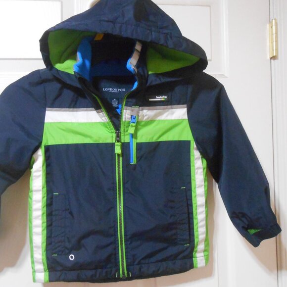 Excellent Boys size 6 London Fog hoodie rain Jacket w/ pockets fleece lining 👦 - Picture 4 of 14